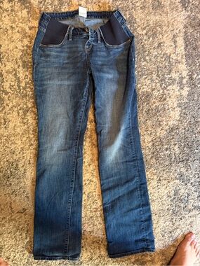 Old Navy Dark Blue Boot Cut Maternity Jeans with Side Panels